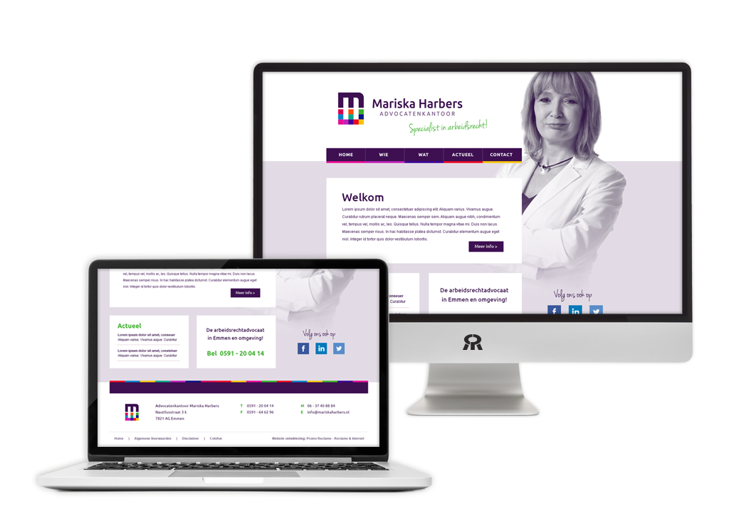 Ontwerp en ontwikkeling Advocatenkantoor Mariska Harbers website
