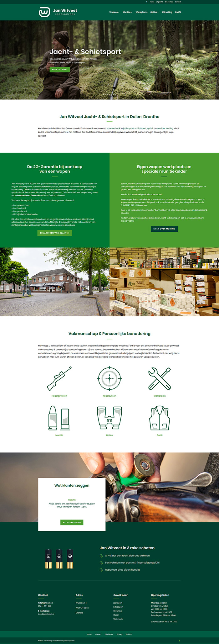 Website ontwikkeling Jan Witvoet - Jacht- & Schietsport