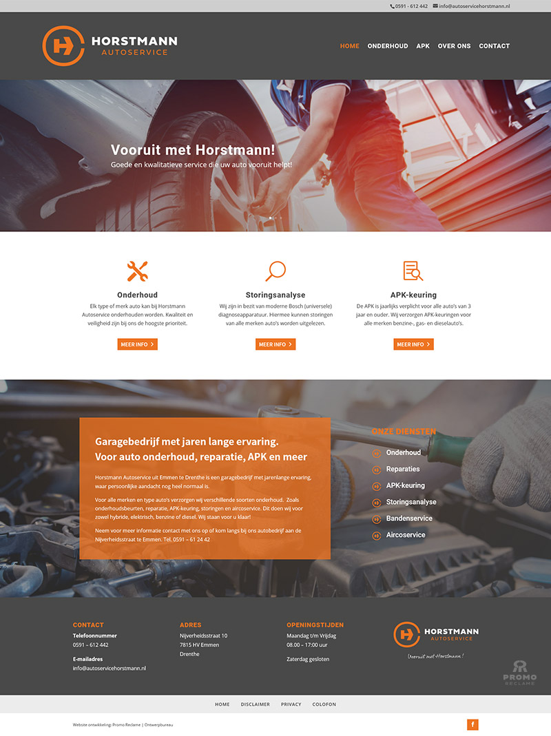 Ontwerp en realisatie website Horstmann Autoservice